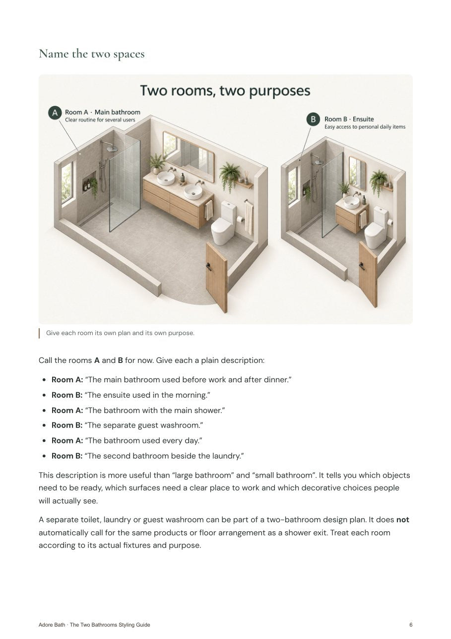 Page: two rooms, two purposes